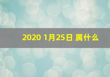 2020 1月25日 属什么